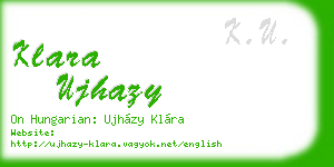 klara ujhazy business card