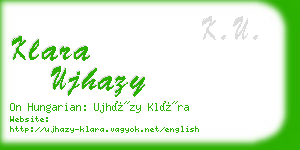 klara ujhazy business card